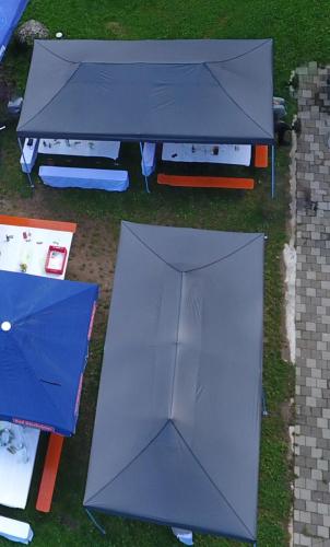 Ansicht von oben: Pavillon 3x6m